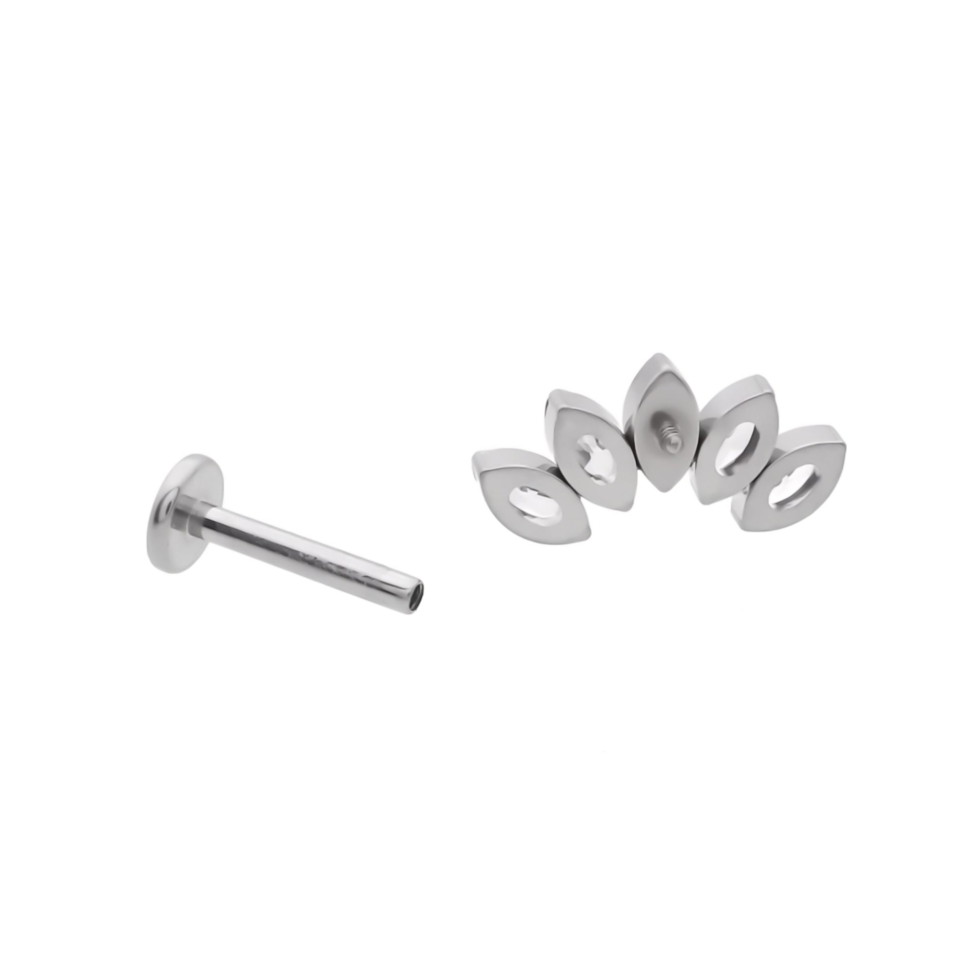 5 Marquis CZ Top Internally Threaded Flat Back Stud-Tragus | Cartilage | Daith | Conch-4-Glitters