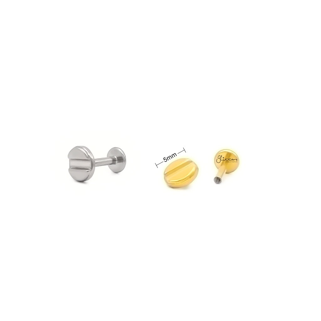 Screw Head Titanium Flat Back Stud Earring