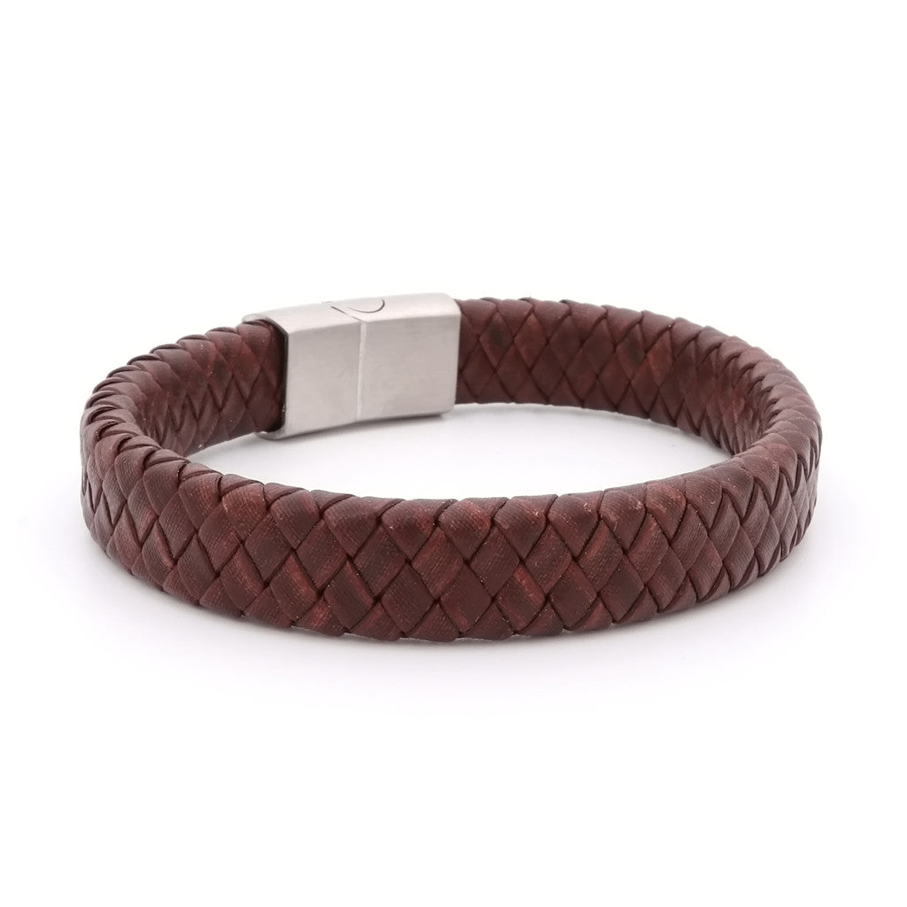 Classic Brown Braided Leather Bracelet-Leather Bracelets-1-Glitters