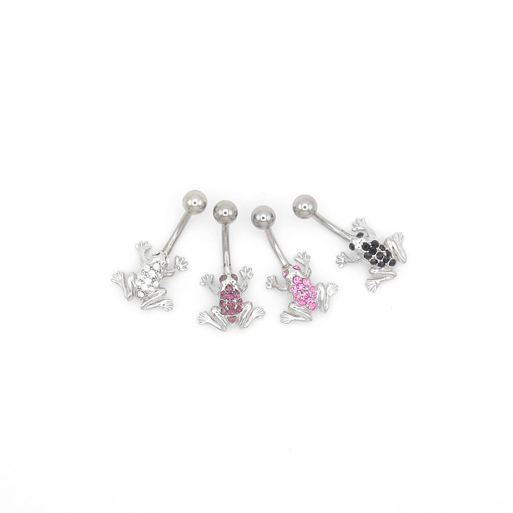 Crystal Frog Belly Button Rings-Belly Rings-1-Glitters