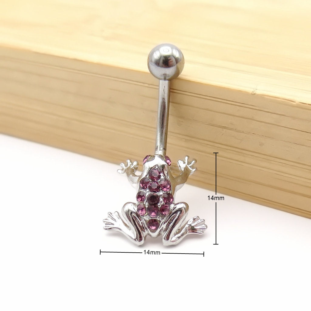 Crystal Frog Belly Button Rings-Belly Rings-2-Glitters