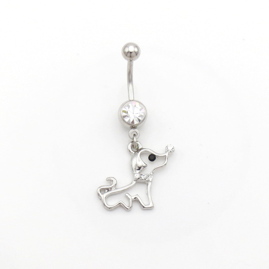 Dog Dangle Belly Button Ring