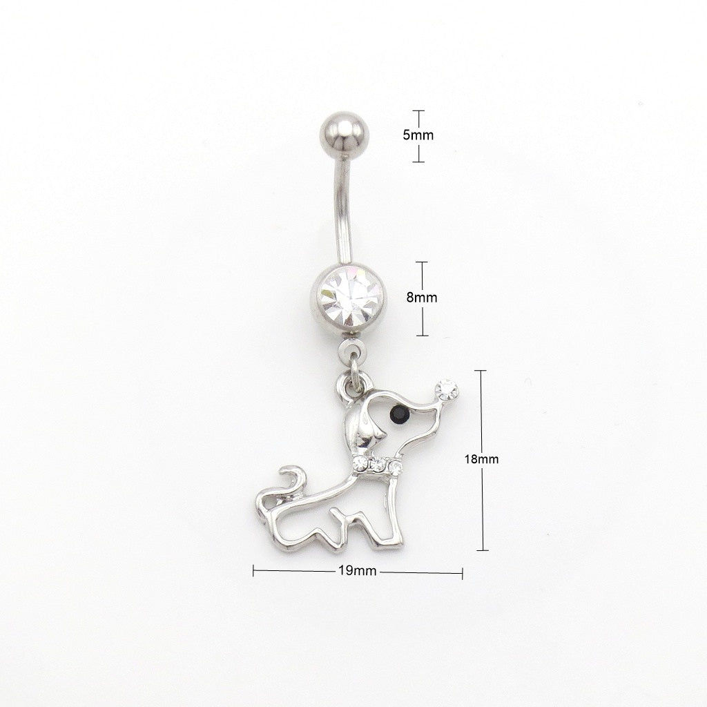Dog Dangle Belly Button Ring
