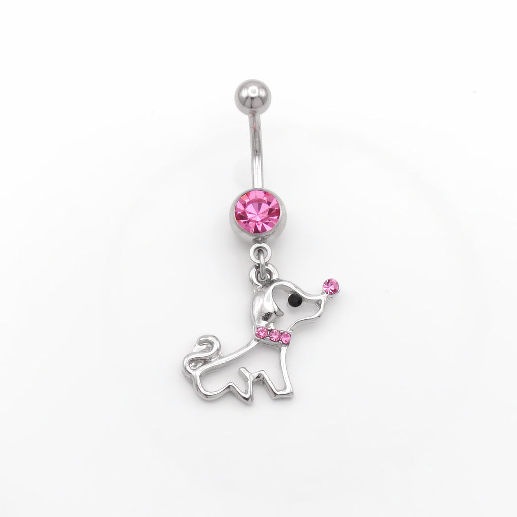 Dog Dangle Belly Button Ring