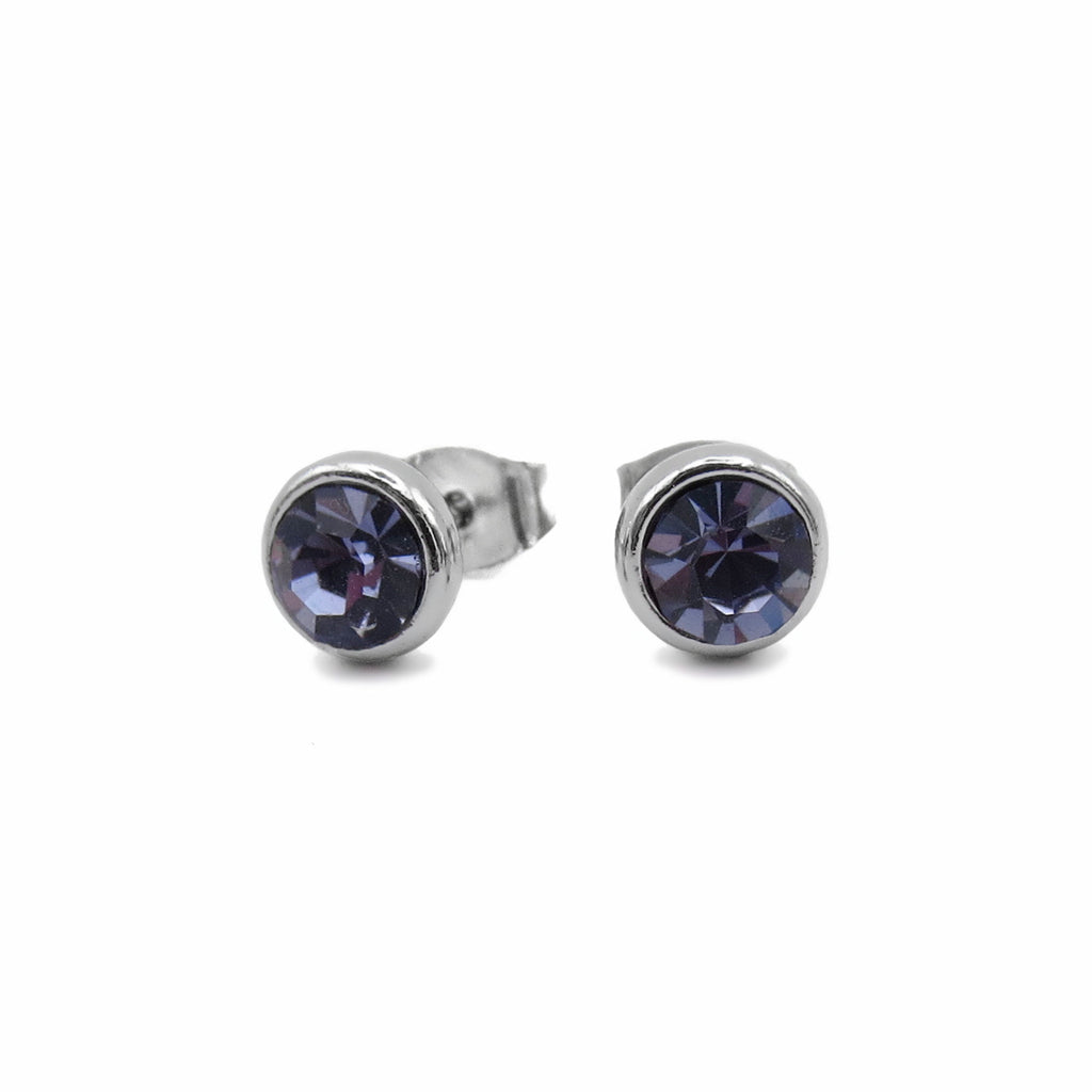 Round Crystal Stud Earrings-Stud Earrings-4-Glitters