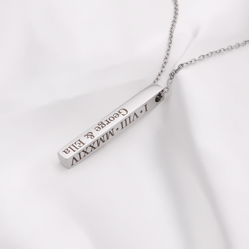 Personalised 3D Bar Necklace-Personalised Jewellery-6-Glitters