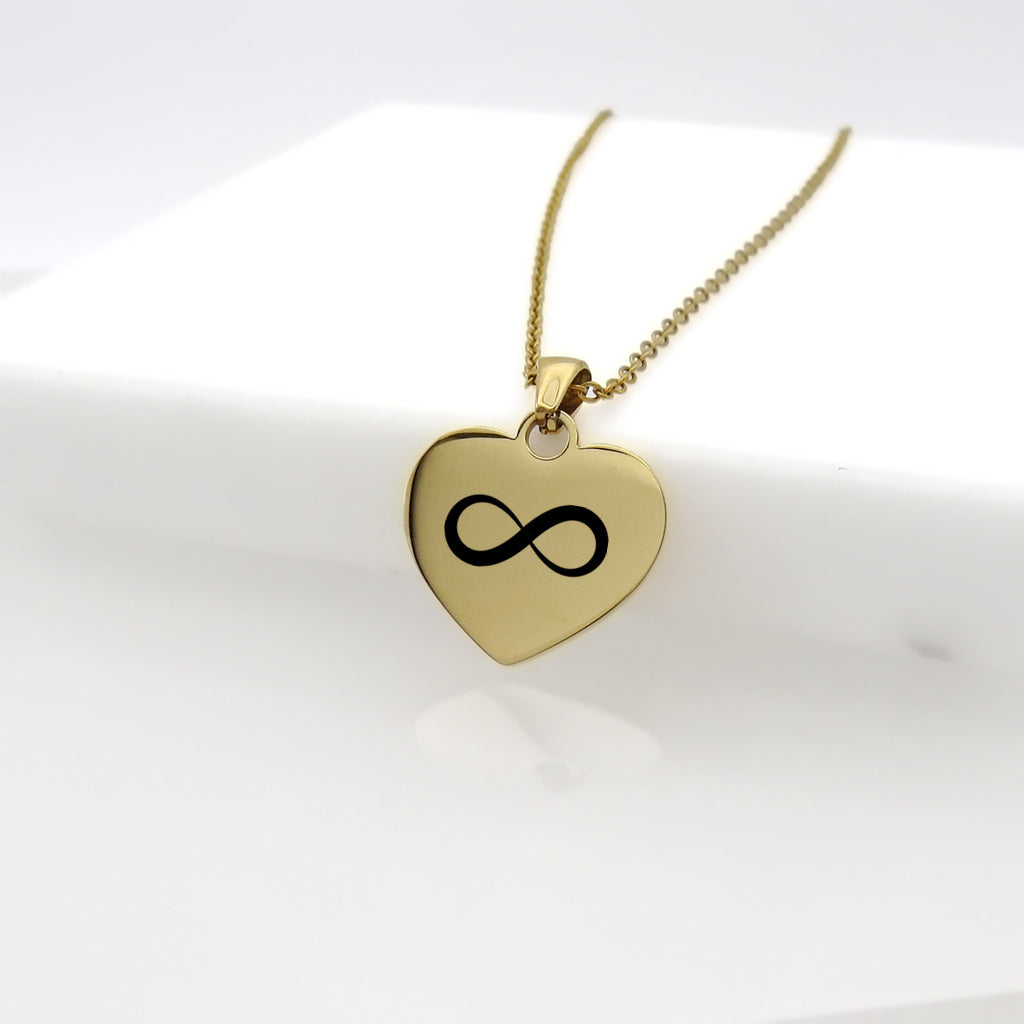 Engravable Stainless Steel Plain Heart Pendant Necklace-Personalised Jewellery-5-Glitters