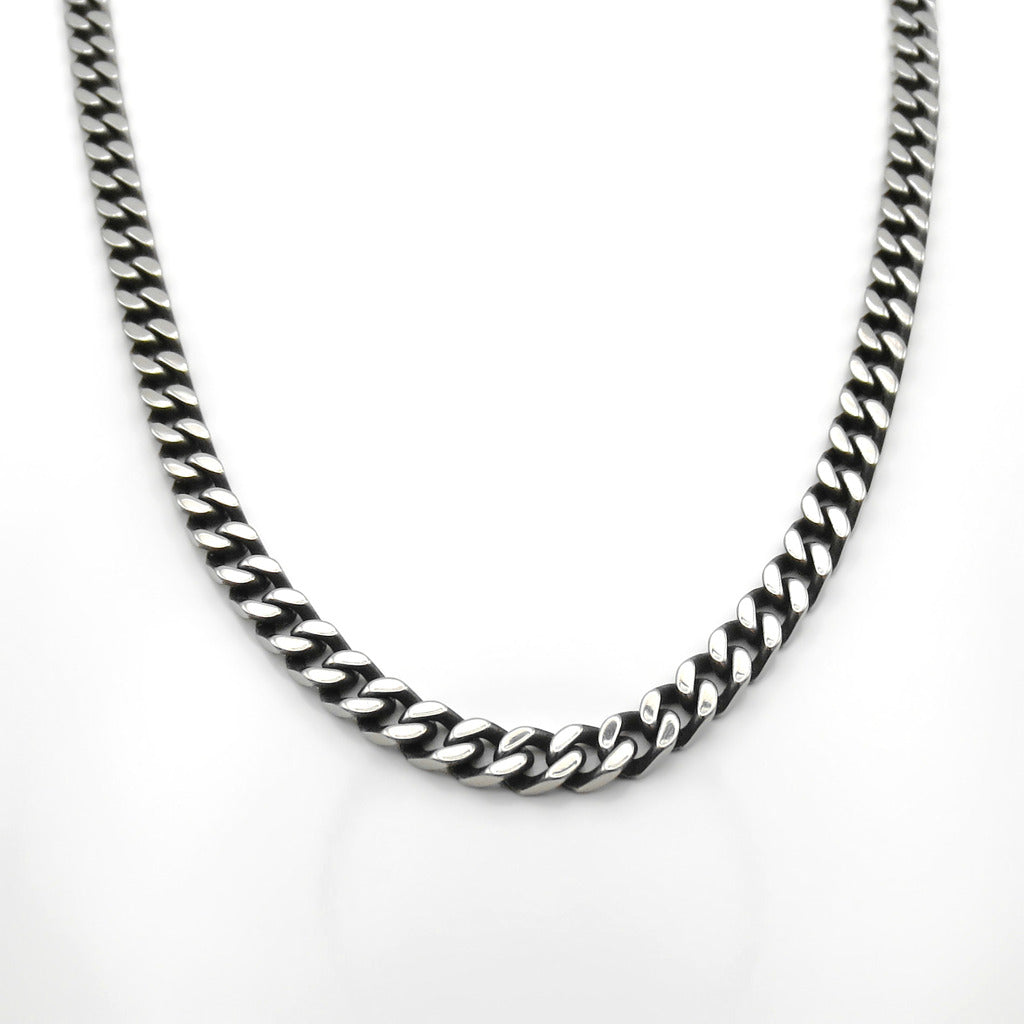 Stainless Steel 6mm Curb Link Chain Necklace - Gunmetal Black-Stainless Steel Chains-1-Glitters