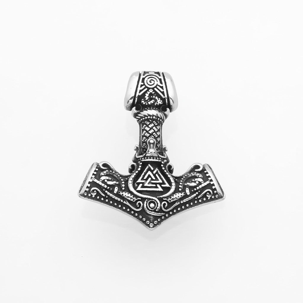 Stainless Steel Thor's Hammer Pendant-Pendants-2-Glitters