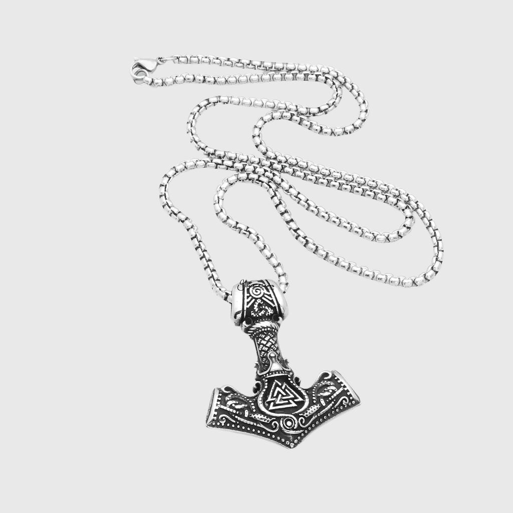 Stainless Steel Thor's Hammer Pendant-Pendants-5-Glitters