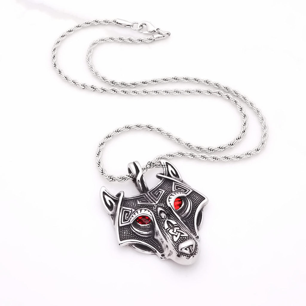 Stainless Steel Viking Wolf Pendant-Pendants-4-Glitters