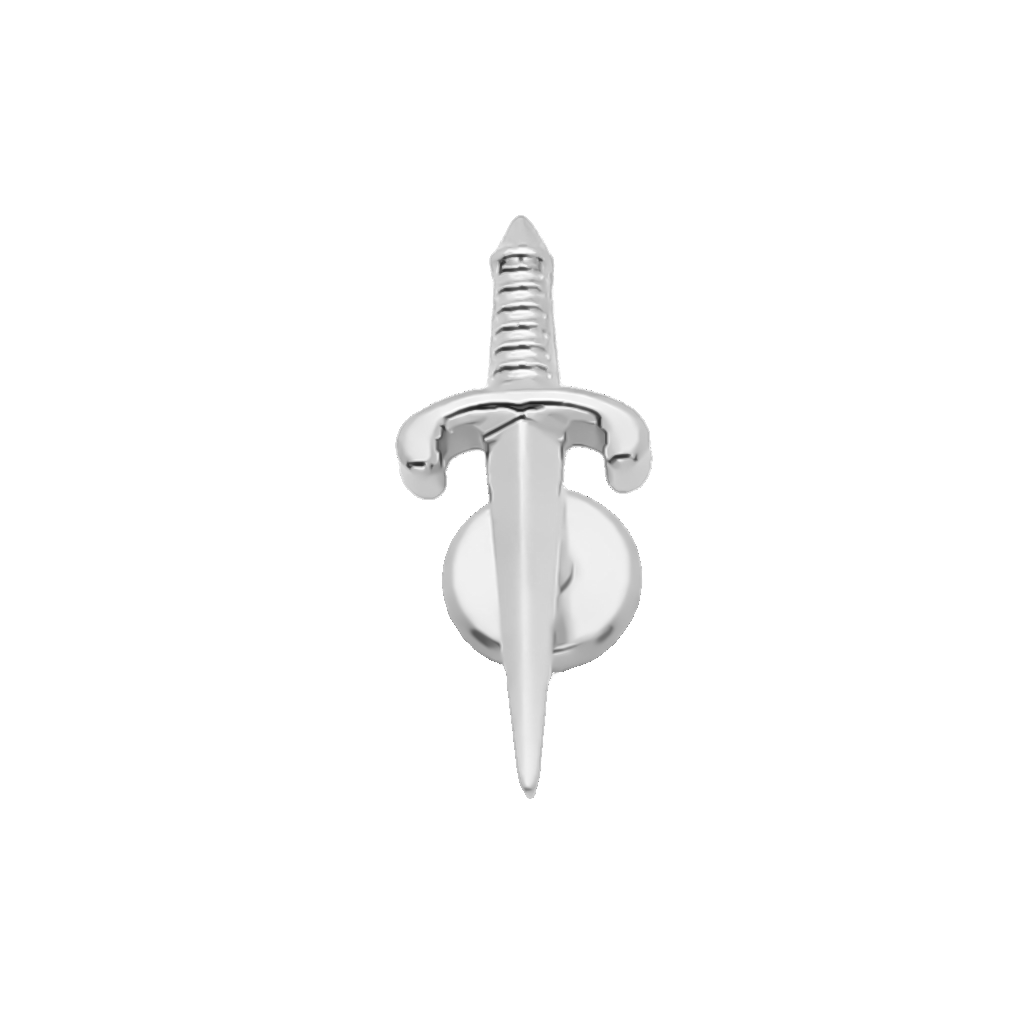 Dagger Titanium Flat Back Stud Earrings-Tragus | Cartilage | Daith | Conch-1-Glitters