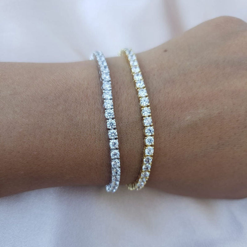 3mm Round Cut C.Z Tennis Bracelet-Bracelets, Hip Hop, Hip Hop Bracelets, Iced Out, Jewellery, Women's Bracelet, Women's Jewellery-3mm-m_ed67257d-29bb-420e-8548-340afa3b8c0c-Glitters