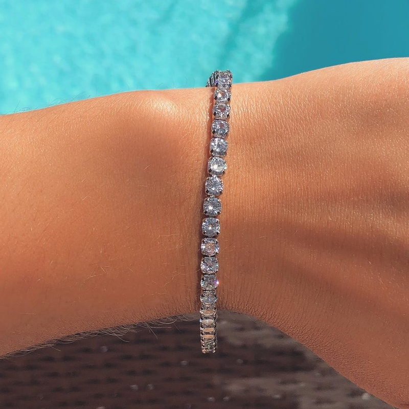 5mm Round Cut C.Z Tennis Bracelet-Bracelets, Hip Hop, Hip Hop Bracelets, Iced Out, Jewellery, Women's Bracelet, Women's Jewellery-5mm-m_ebcd7330-6723-485f-8a46-142567127bce-Glitters