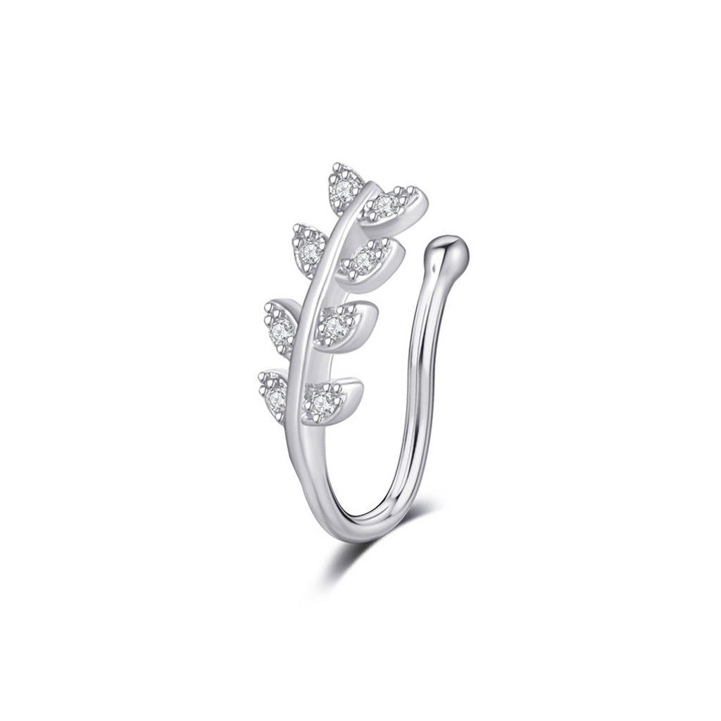 Tree Branch Non Piercing Fake Nose Ring-Body Piercing Jewellery, Cubic Zirconia, Non-Pierced, Nose Piercing Jewellery, Nose Ring, Nose Studs-FNS04-S_897fed65-e76b-4cee-a19a-57b50667b925-Glitters