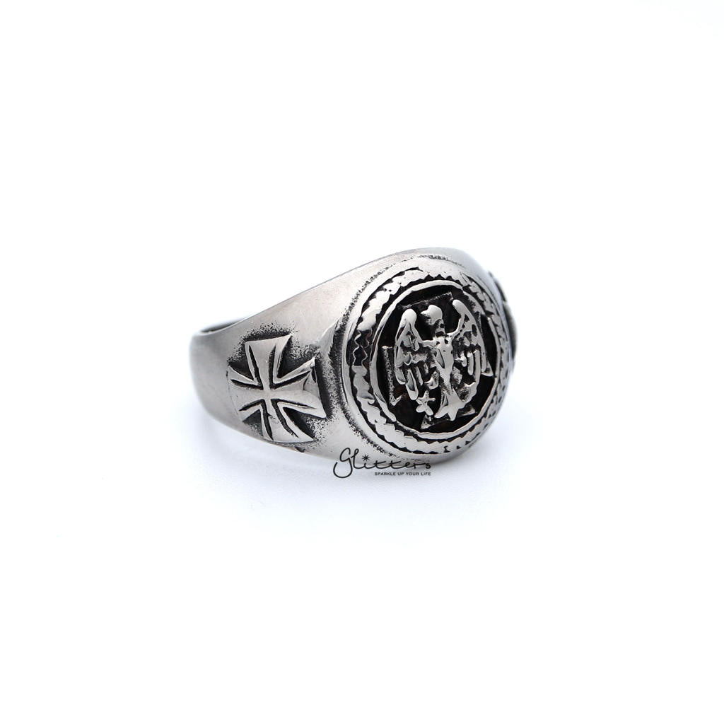 Men's Antiqued Stainless Steel Eagle Casting Rings-Jewellery, Men's Jewellery, Men's Rings, Rings, Stainless Steel, Stainless Steel Rings-SR0132_1000-02-Glitters