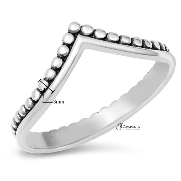 Sterling Silver Bali V Shape Women's Rings-Jewellery, Rings, Sterling Silver Rings, Women's Jewellery, Women's Rings-SSR0042-03_New-Glitters