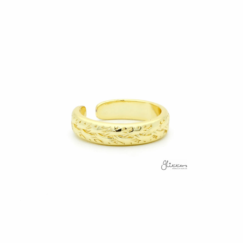 Twisted Rope Pattern Toe Ring - Gold-Jewellery, Toe Ring, Women's Jewellery-TOR0009-G3_800-Glitters