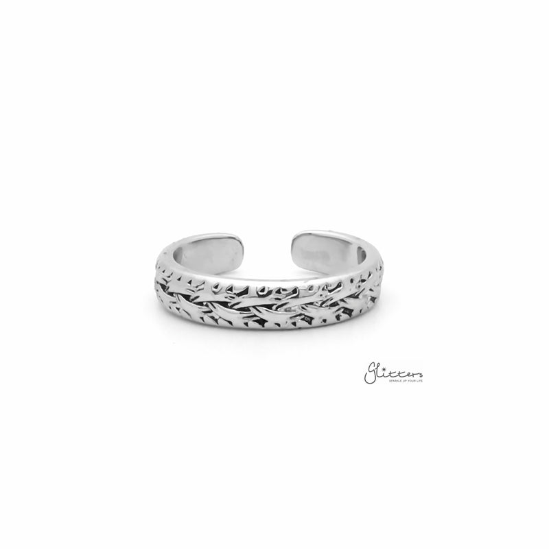 Twisted Rope Pattern Toe Ring - Anti Silver-Jewellery, Toe Ring, Women's Jewellery-TOR0009-S1_800-Glitters