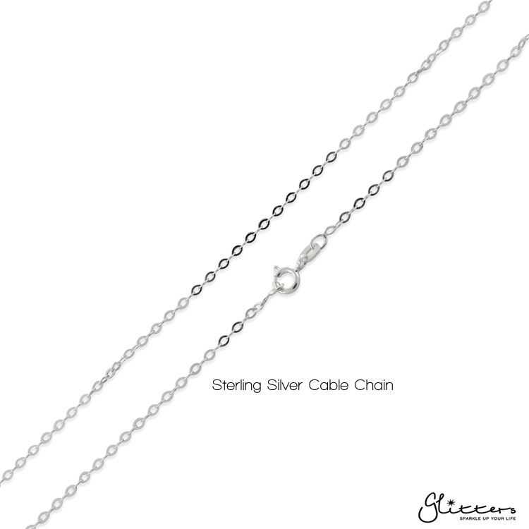 Sterling Silver C.Z Key Women's Necklace - Cubic Zirconia - Jewellery - Necklaces - Sterling Silver Necklaces - Women's Jewellery - Women's Necklace - flat_Cable_Chain-02_5bc5abcc-c9a9-4573-801a-1f9e48b8e12a - Glitters NZ