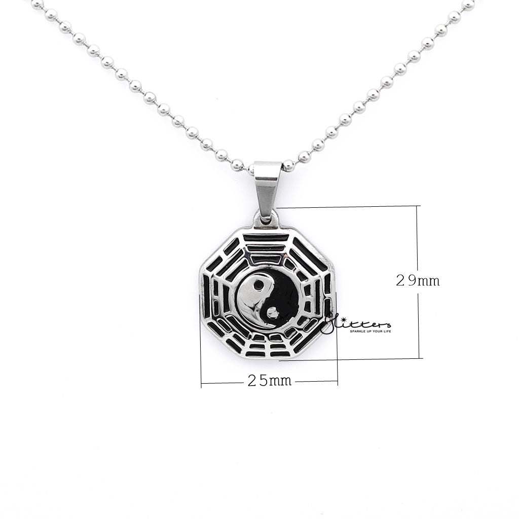 Stainless Steel Yin Yang Pendant-Jewellery, Men's Jewellery, Men's Necklace, Necklaces, Pendants, Stainless Steel, Stainless Steel Pendant-sp0252_1000-03_New-Glitters