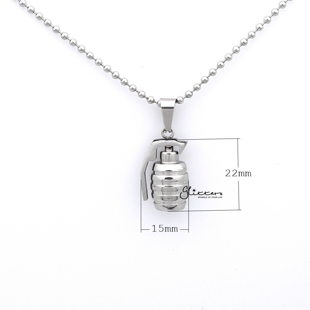 Stainless Steel Grenade Pendant-Jewellery, Men's Jewellery, Men's Necklace, Necklaces, Pendants, Stainless Steel, Stainless Steel Pendant-sp0255_1000-03_New-Glitters