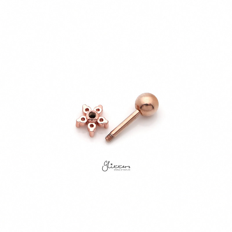 CZ Flower Cartilage Tragus Piercing Earring - Rose Gold-Body Piercing Jewellery, Cartilage, Cubic Zirconia, earrings, Jewellery, Tragus, Women's Earrings, Women's Jewellery-tg0026-rg3_800-Glitters