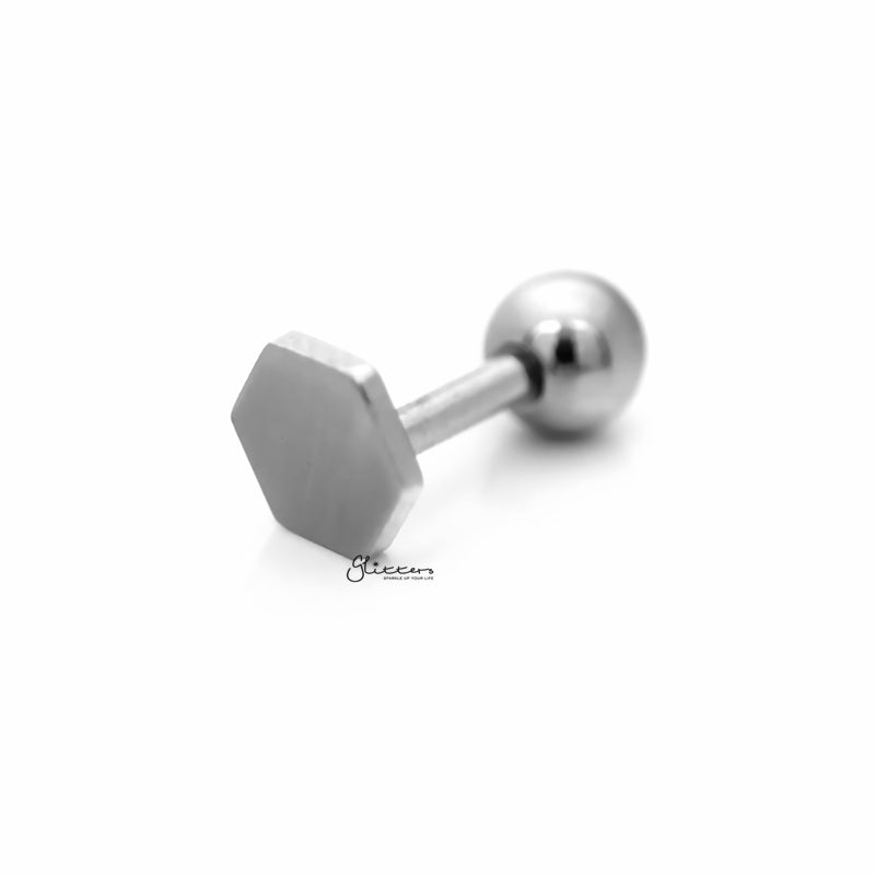 Hexagon Screw Back Tragus Cartilage Earring Stud-Body Piercing Jewellery, Cartilage, Conch Earrings, earrings, Helix Earrings, Jewellery, Lobe piercing, Tragus-tg0111_2-Glitters